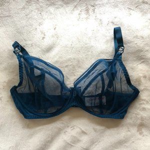 Curvy Kate Sheer Teal Bra - Size 32G (DDDD)